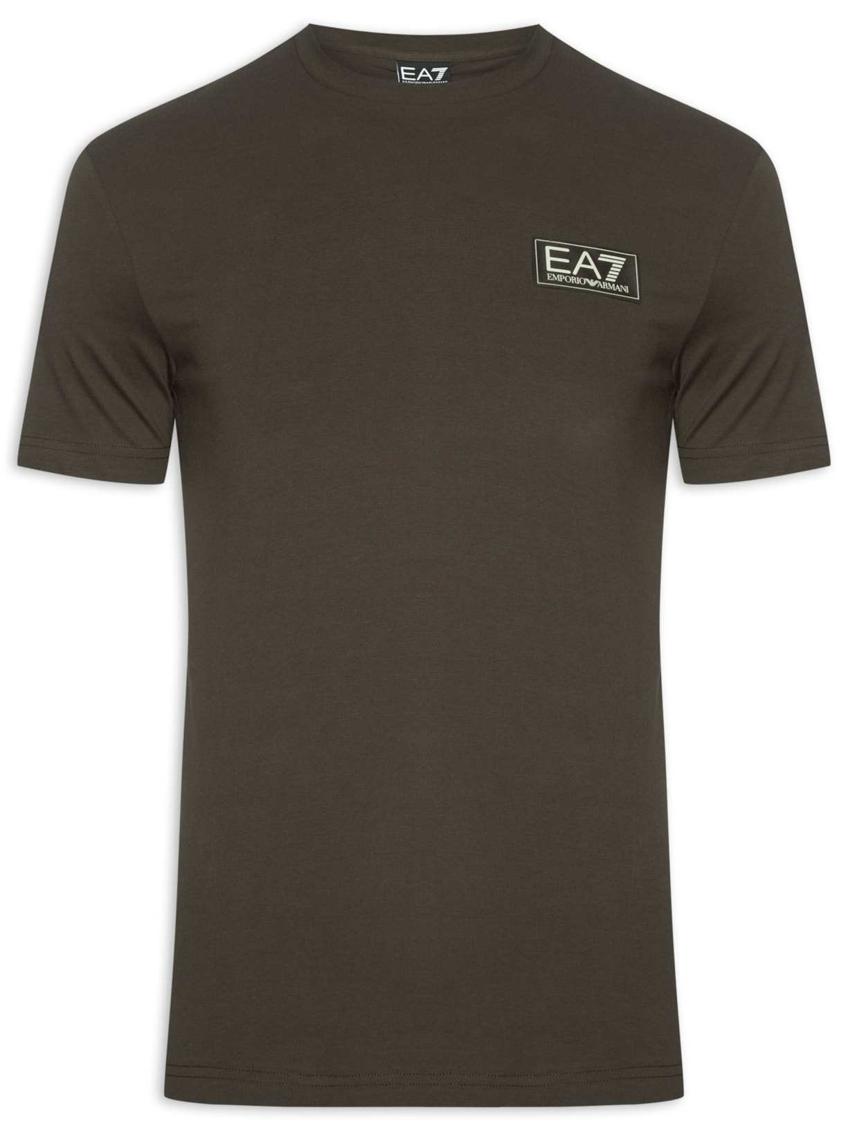 Camiseta Masculina Manga Curta Label Train Refined Tee Marrom Ea7 Emporio Armani