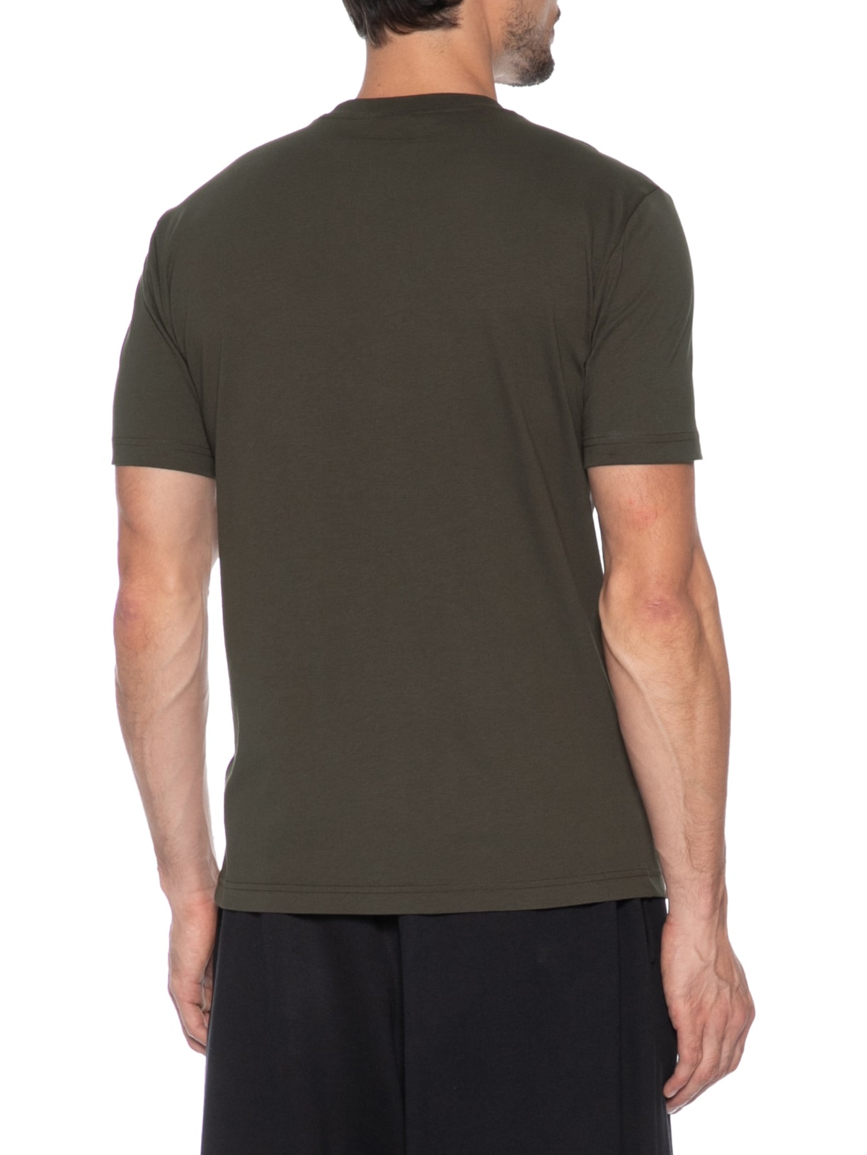 Camiseta Masculina Manga Curta Label Train Refined Tee Marrom Ea7 Emporio Armani