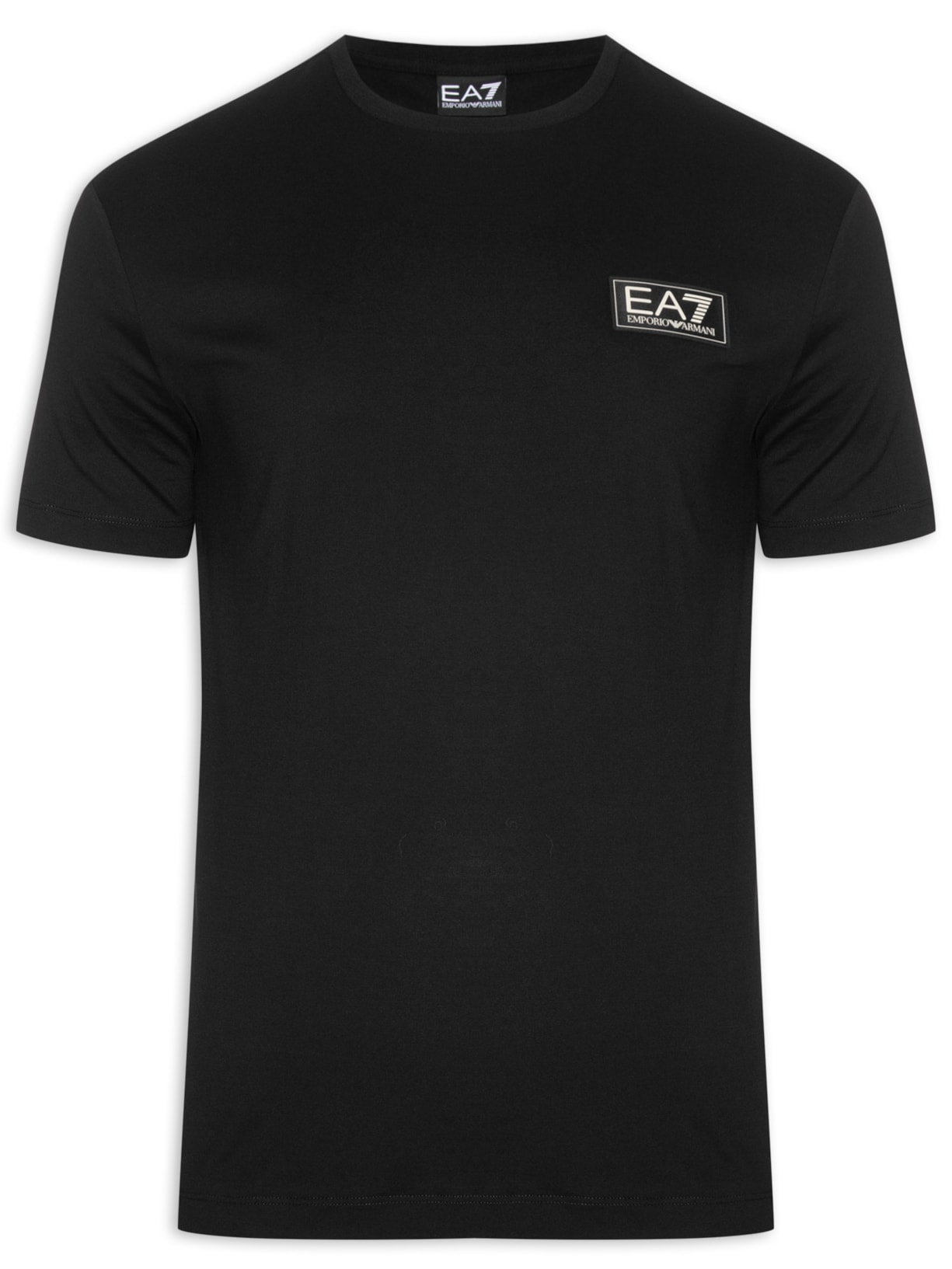 Camiseta Masculina Manga Curta Label Train Refined Tee Preto Ea7 Emporio Armani