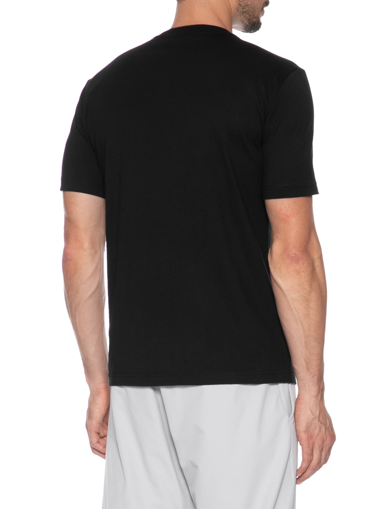 Camiseta Masculina Manga Curta Label Train Refined Tee Preto Ea7 Emporio Armani