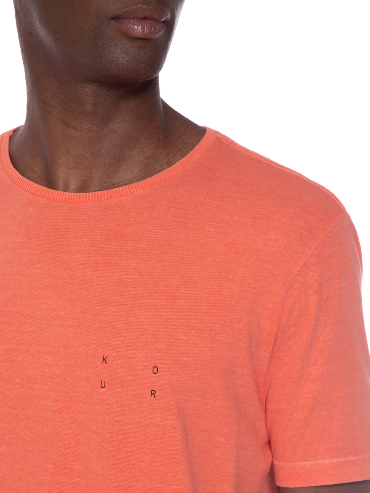 Camiseta Masculina Manga Curta Laranja Kour