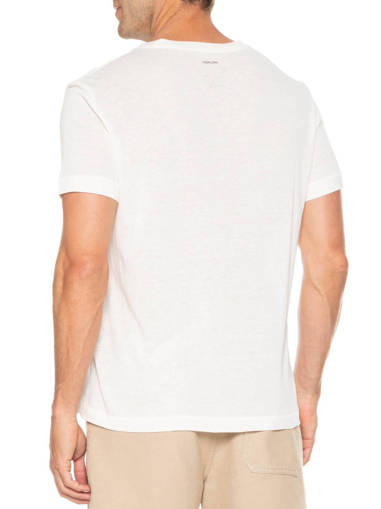 Camiseta Masculina Manga Curta Light Linen Flower Sun Branco Osklen