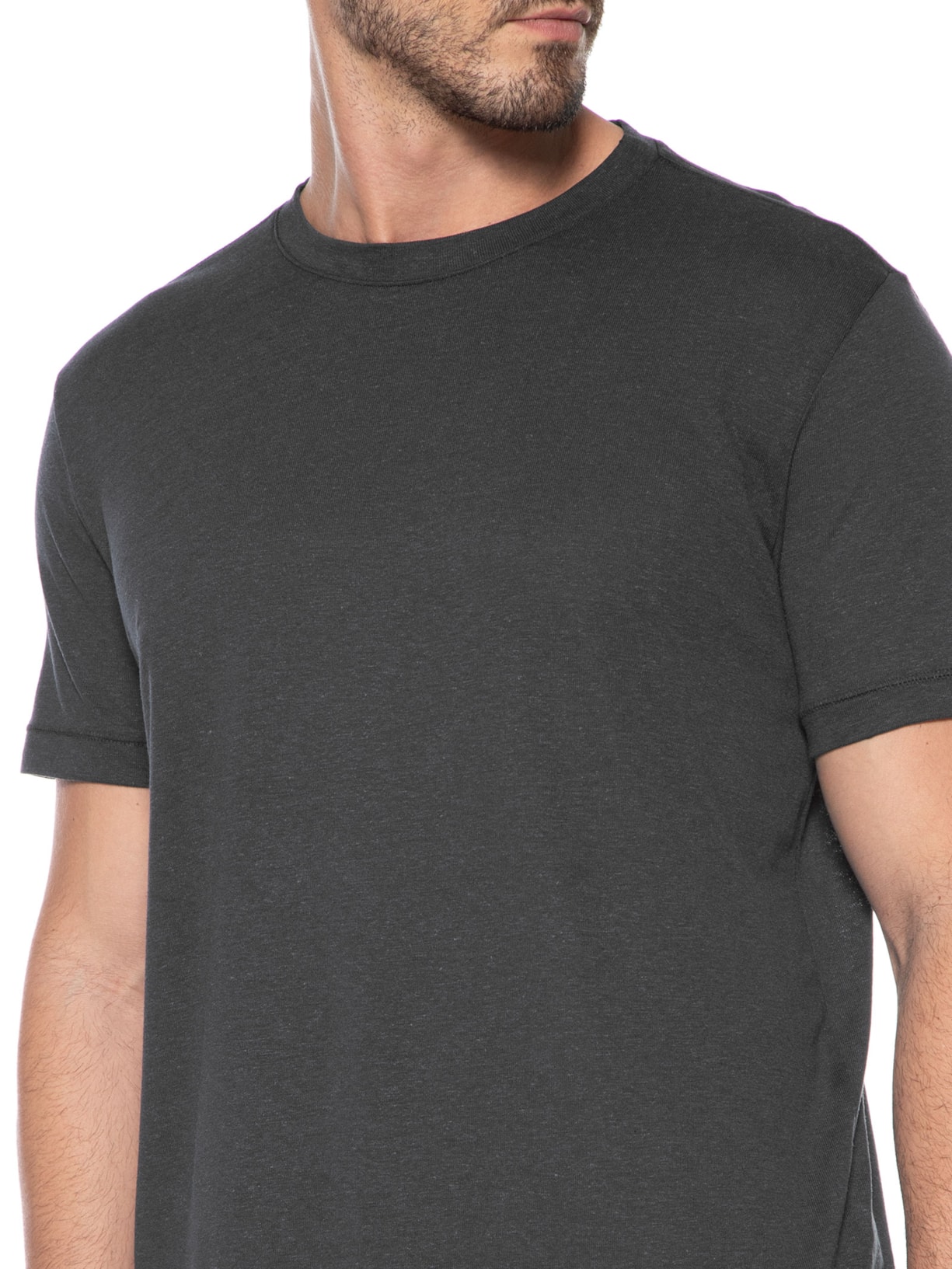 Camiseta Masculina Manga Curta Light Linen Preto Osklen