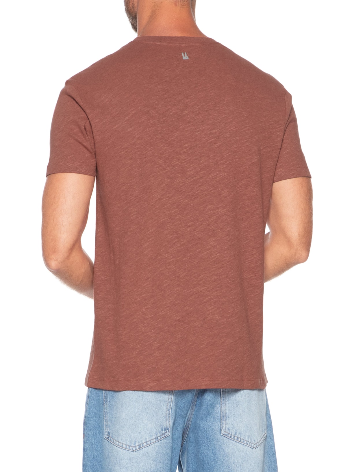 Camiseta Masculina Manga Curta Light Linen Vermelho Foxton