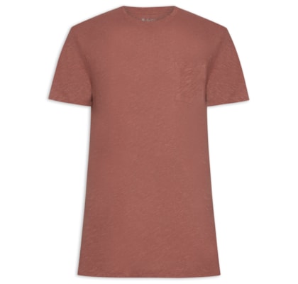 Camiseta Masculina Manga Curta Light Linen - Vermelho