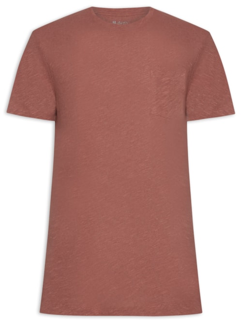 Camiseta Masculina Manga Curta Light Linen - Vermelho