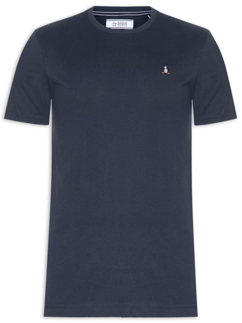 Camiseta Masculina Manga Curta Lisa - Azul