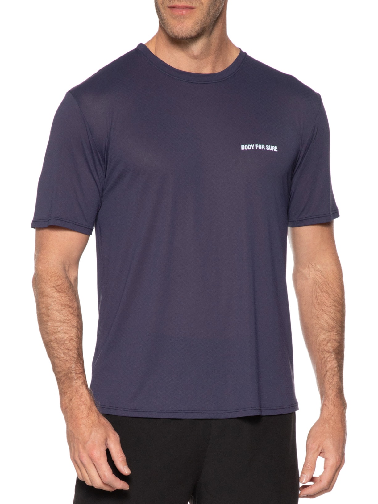 Camiseta Masculina Manga Curta Lisa Azul Body For Sure