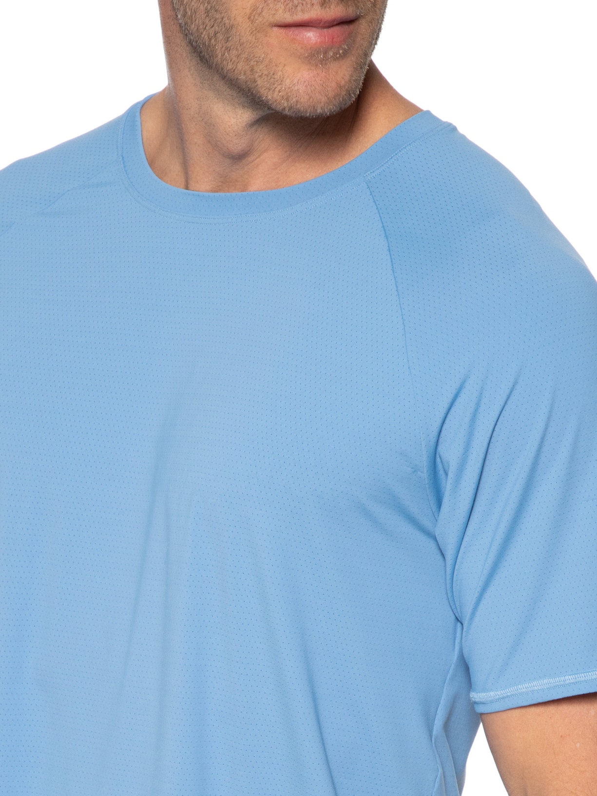 Camiseta Masculina Manga Curta Lisa Azul Body For Sure