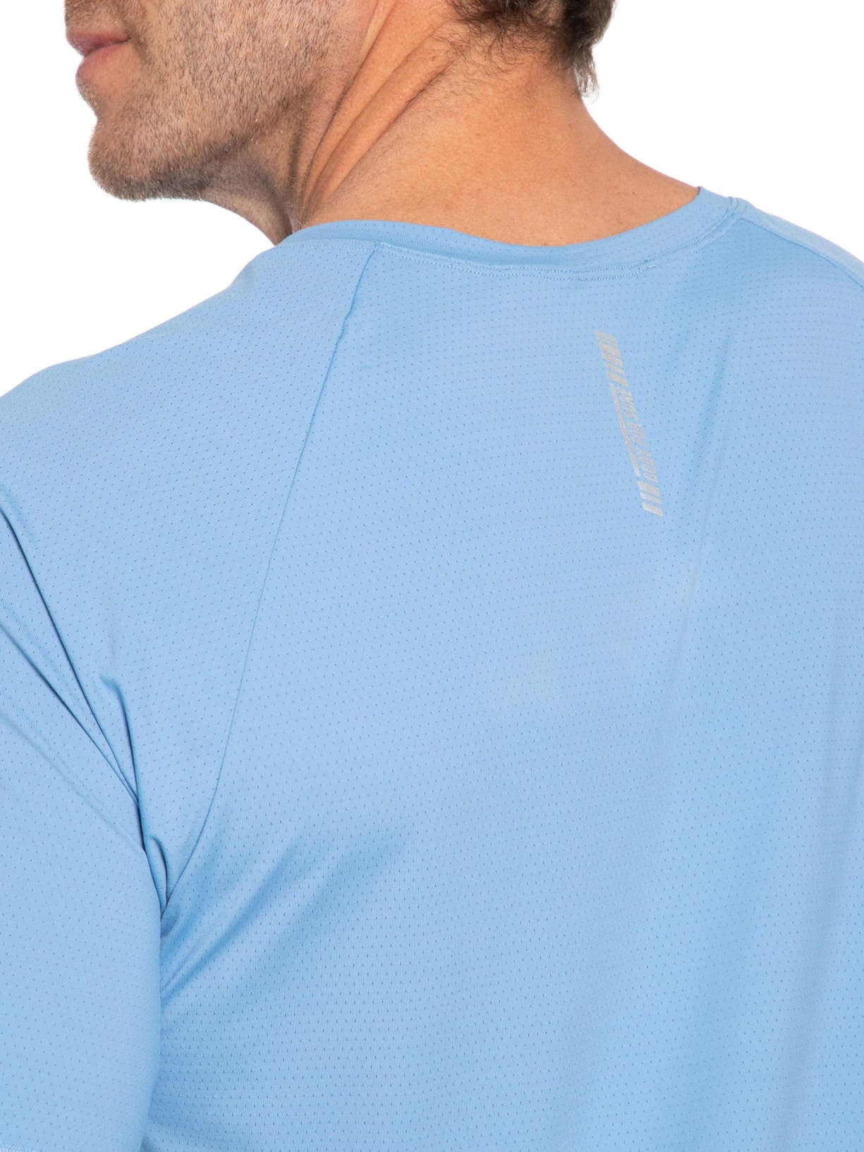 Camiseta Masculina Manga Curta Lisa Azul Body For Sure