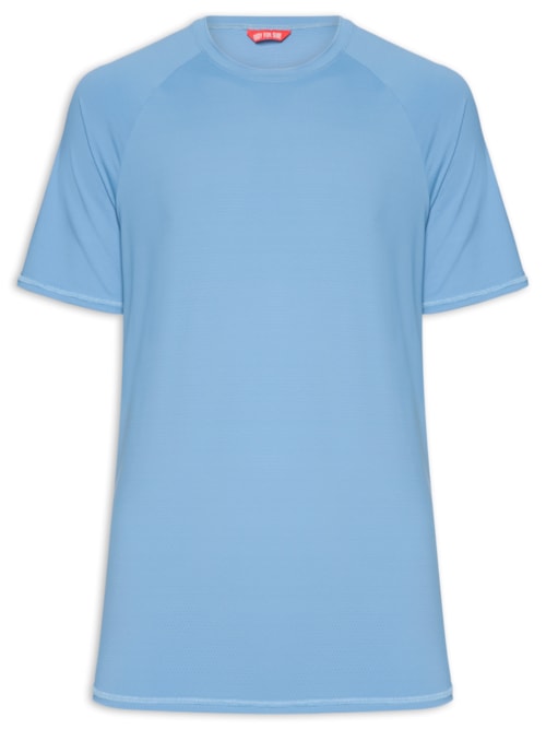 Camiseta Masculina Manga Curta Lisa - Azul