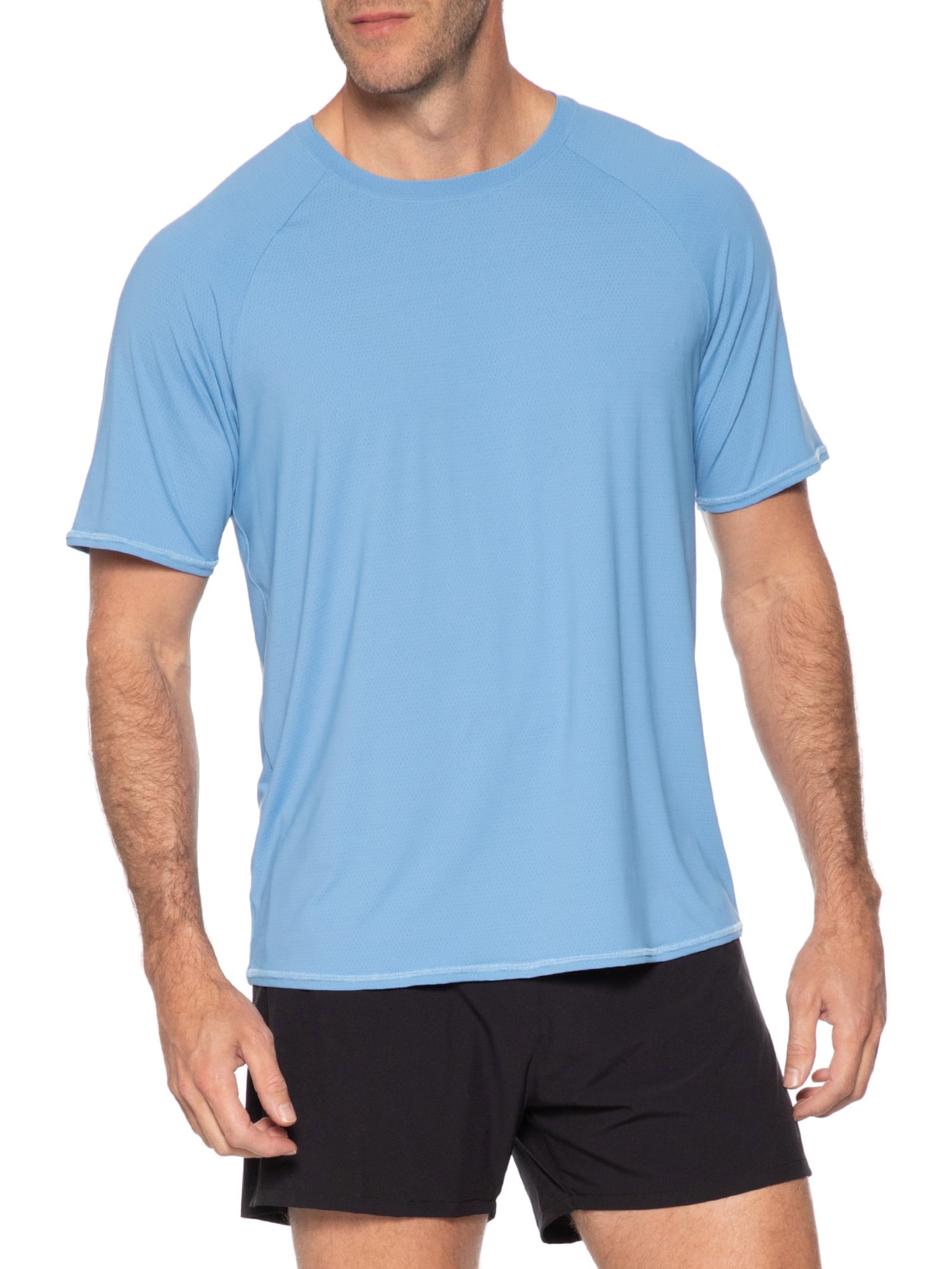 Camiseta Masculina Manga Curta Lisa Azul Body For Sure