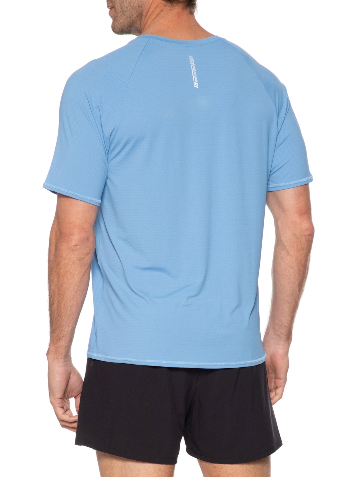 Camiseta Masculina Manga Curta Lisa Azul Body For Sure