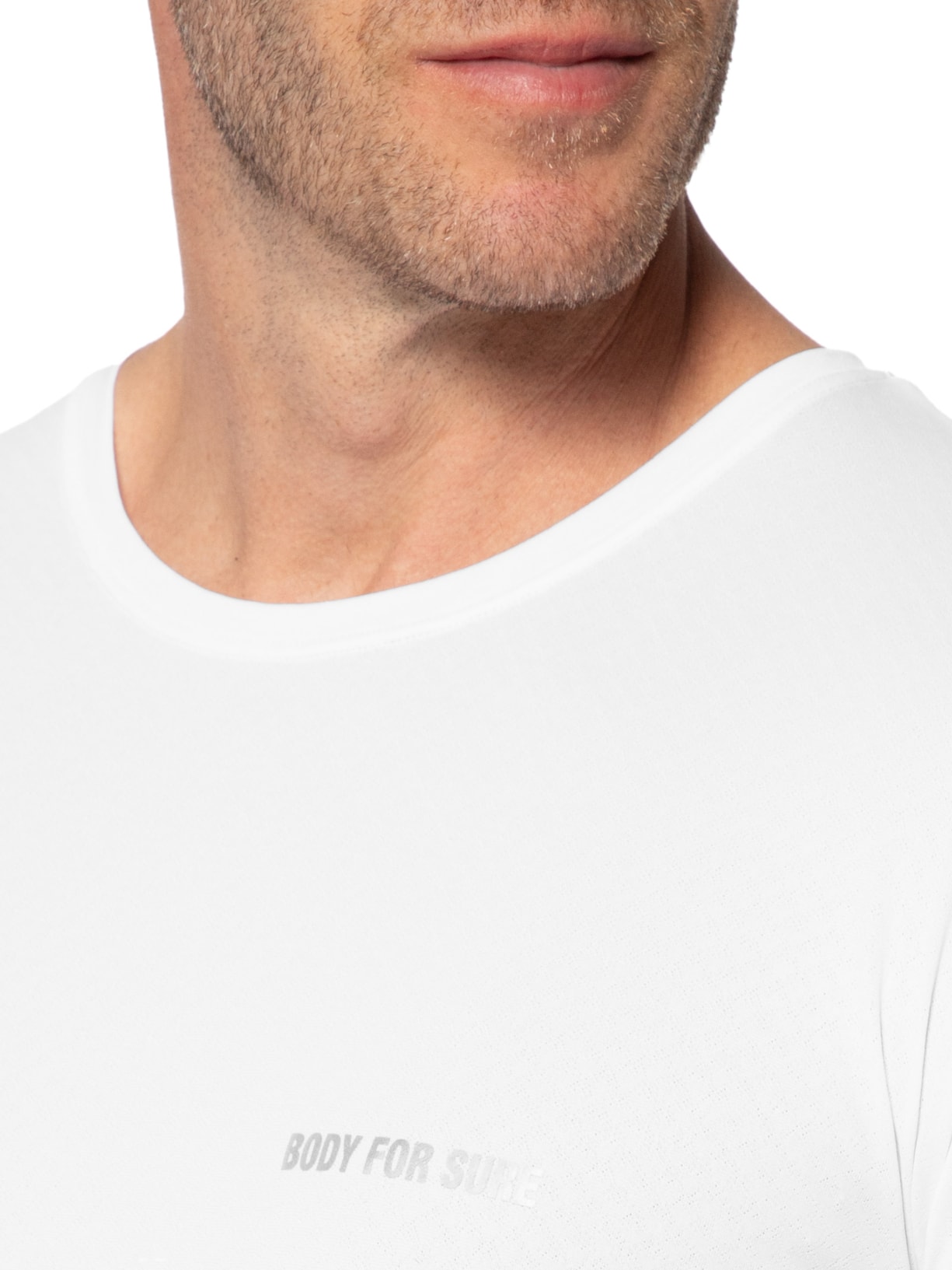 Camiseta Masculina Manga Curta Lisa Branco Body For Sure