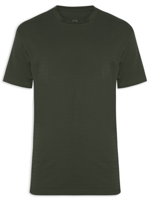 Camiseta Masculina Manga Curta Lisa - Verde