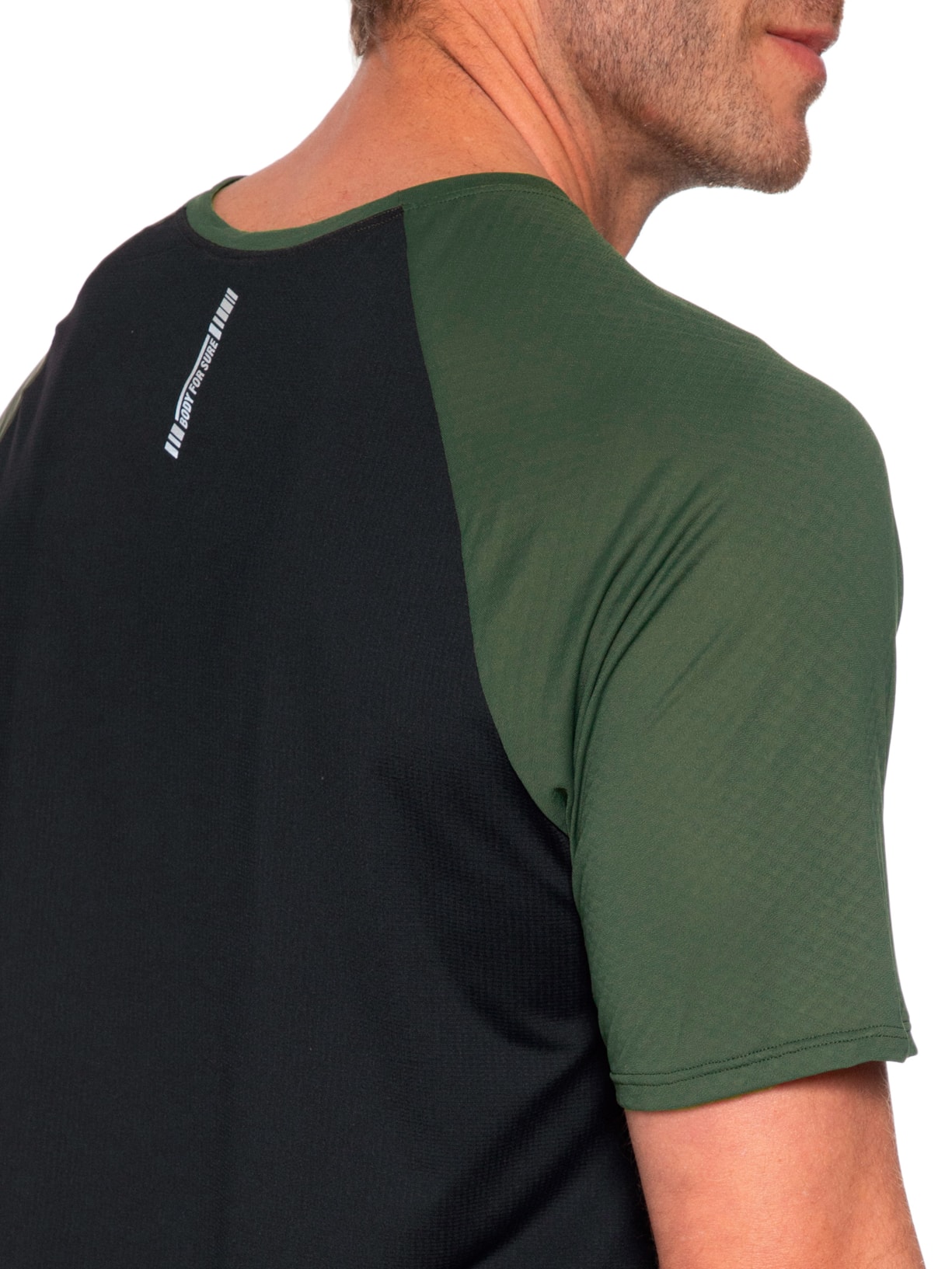 Camiseta Masculina Manga Curta Lisa Verde Body For Sure