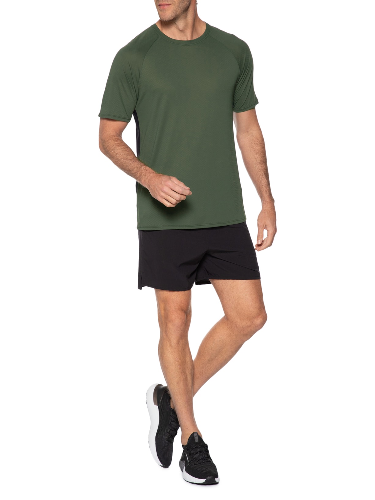 Camiseta Masculina Manga Curta Lisa Verde Body For Sure