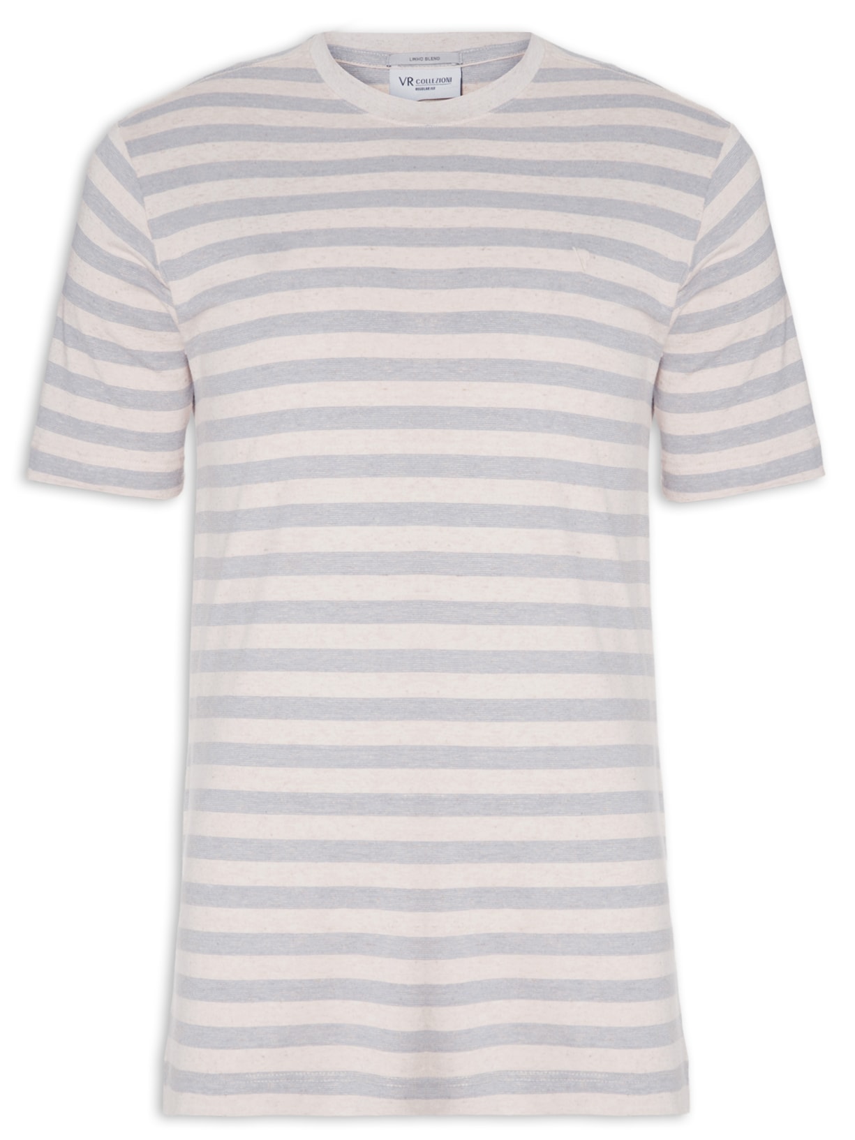 Camiseta Masculina Manga Curta Listrado Space - Bege