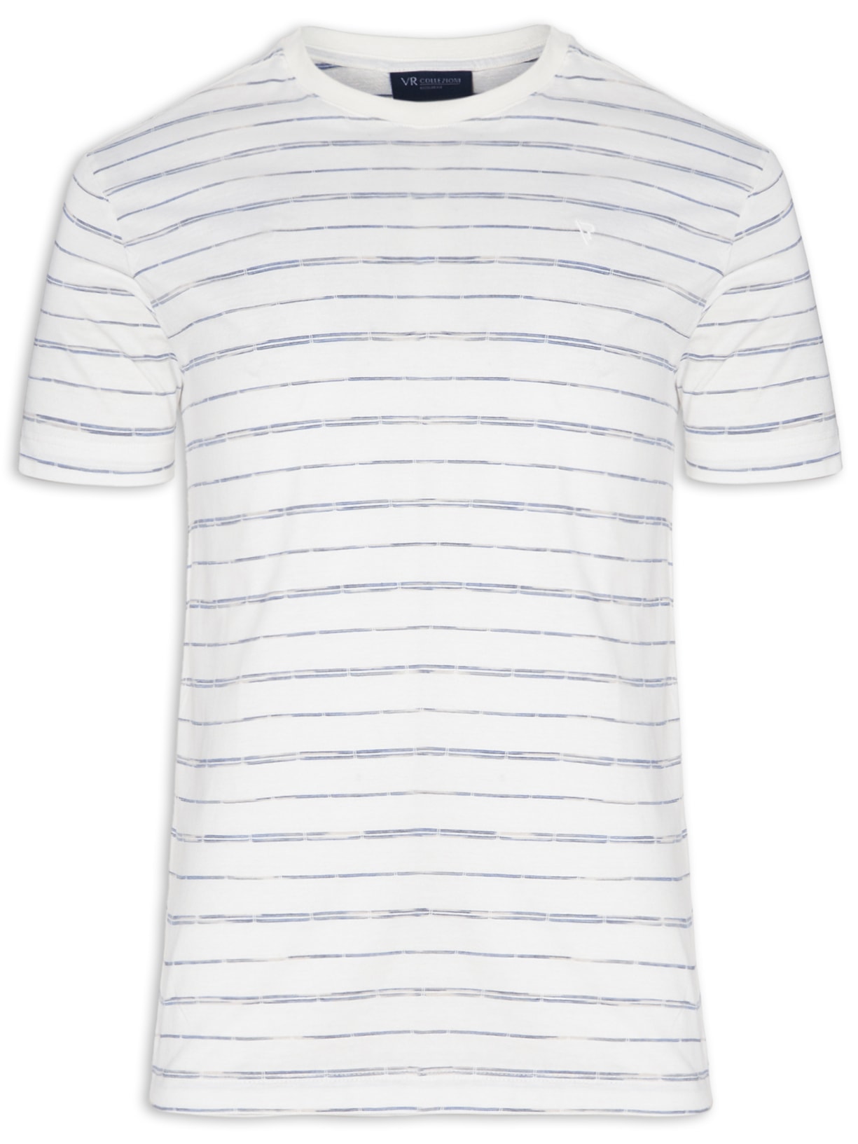 Camiseta Masculina Manga Curta Listrado Space - Off White