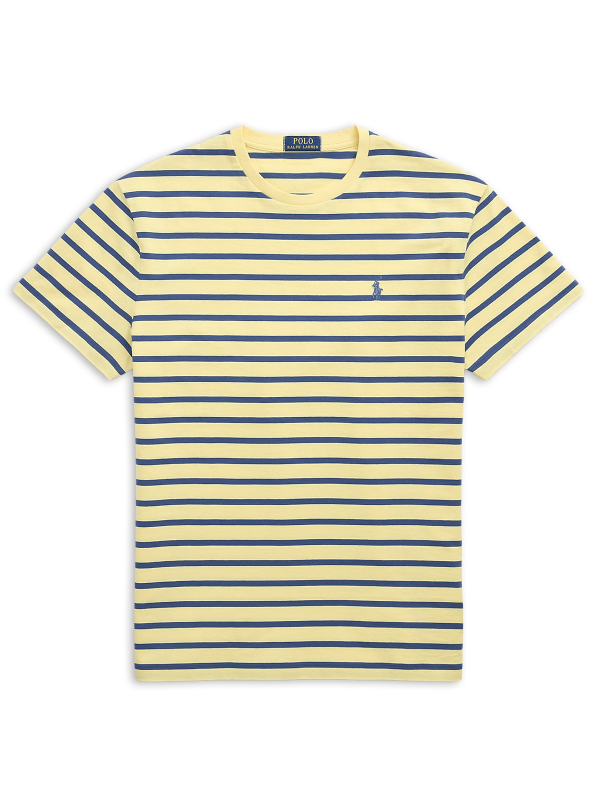 Camiseta Masculina Manga Curta Listras Slim Fit - Amarelo
