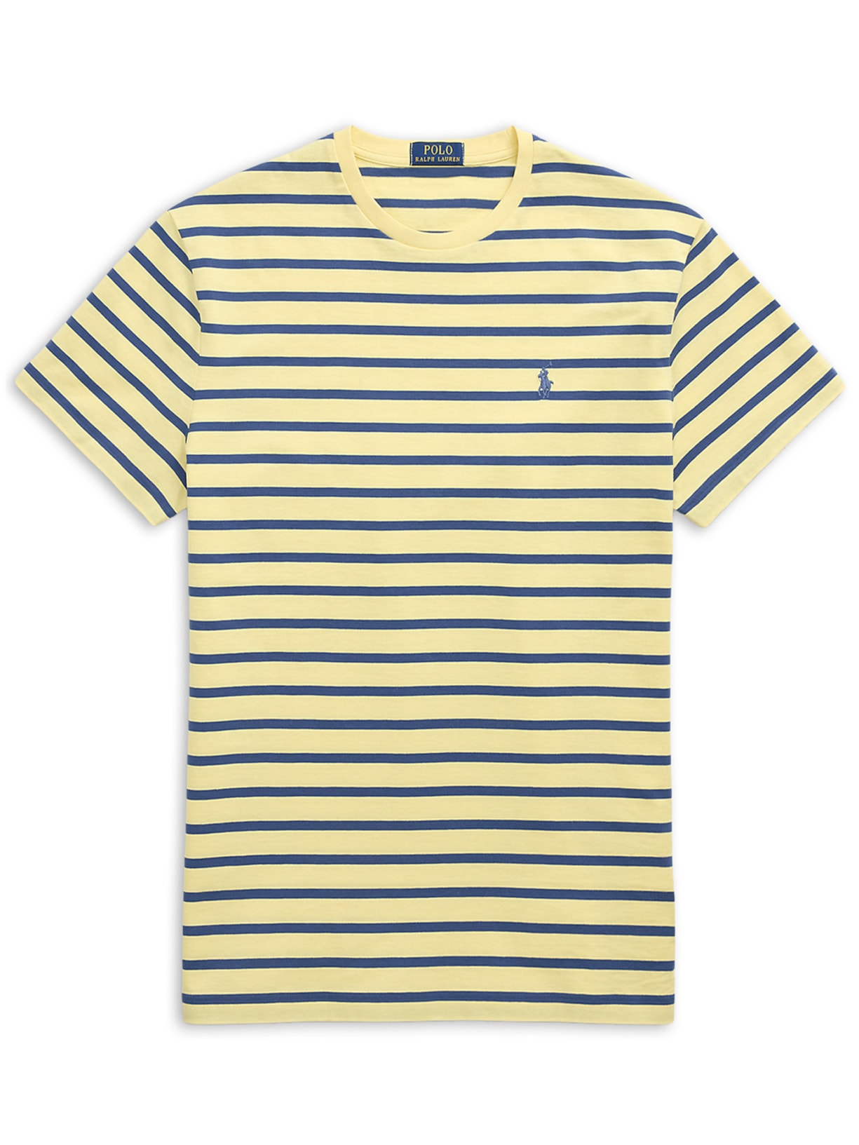 Camiseta Masculina Manga Curta Listras Slim Fit Amarelo Polo Ralph Lauren