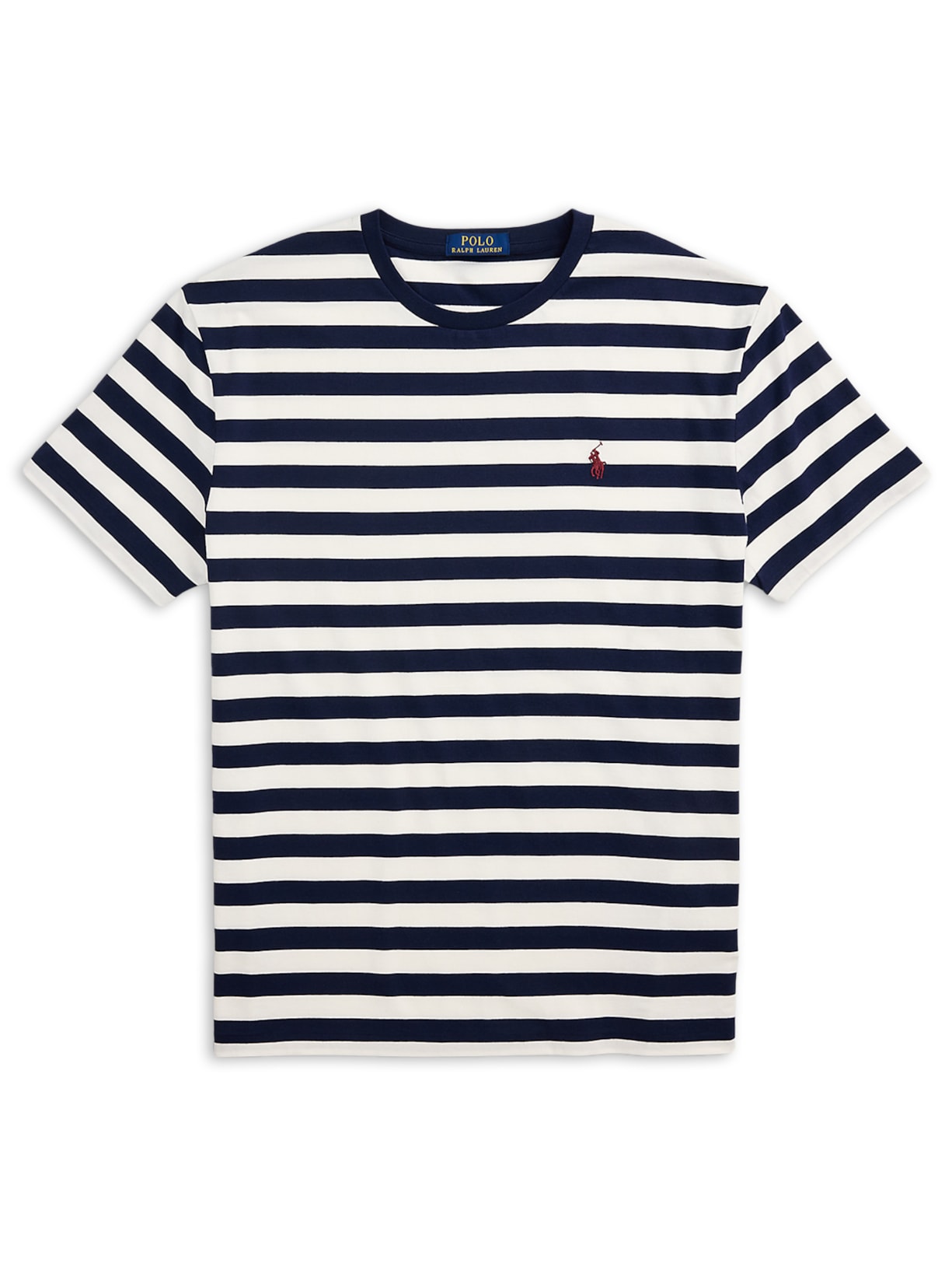 Camiseta Masculina Manga Curta Listras Slim Fit - Azul