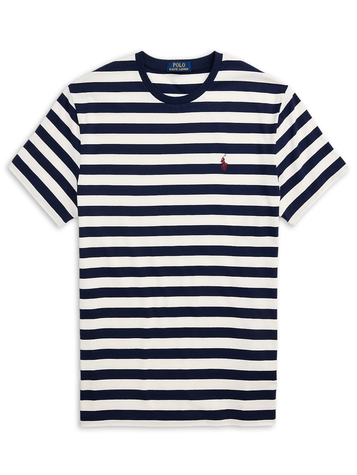 Camiseta Masculina Manga Curta Listras Slim Fit - Azul