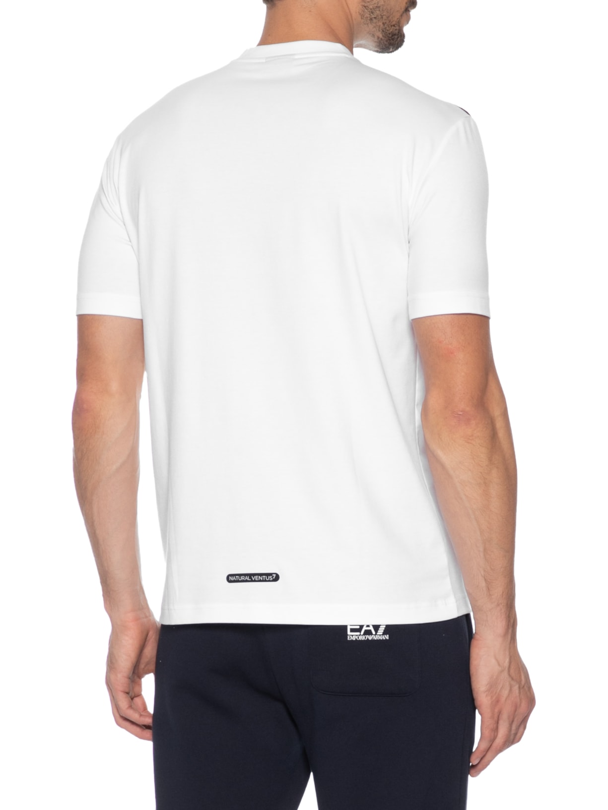 Camiseta Masculina Manga Curta Listras Ventus7 Tee Branco Ea7 Emporio Armani