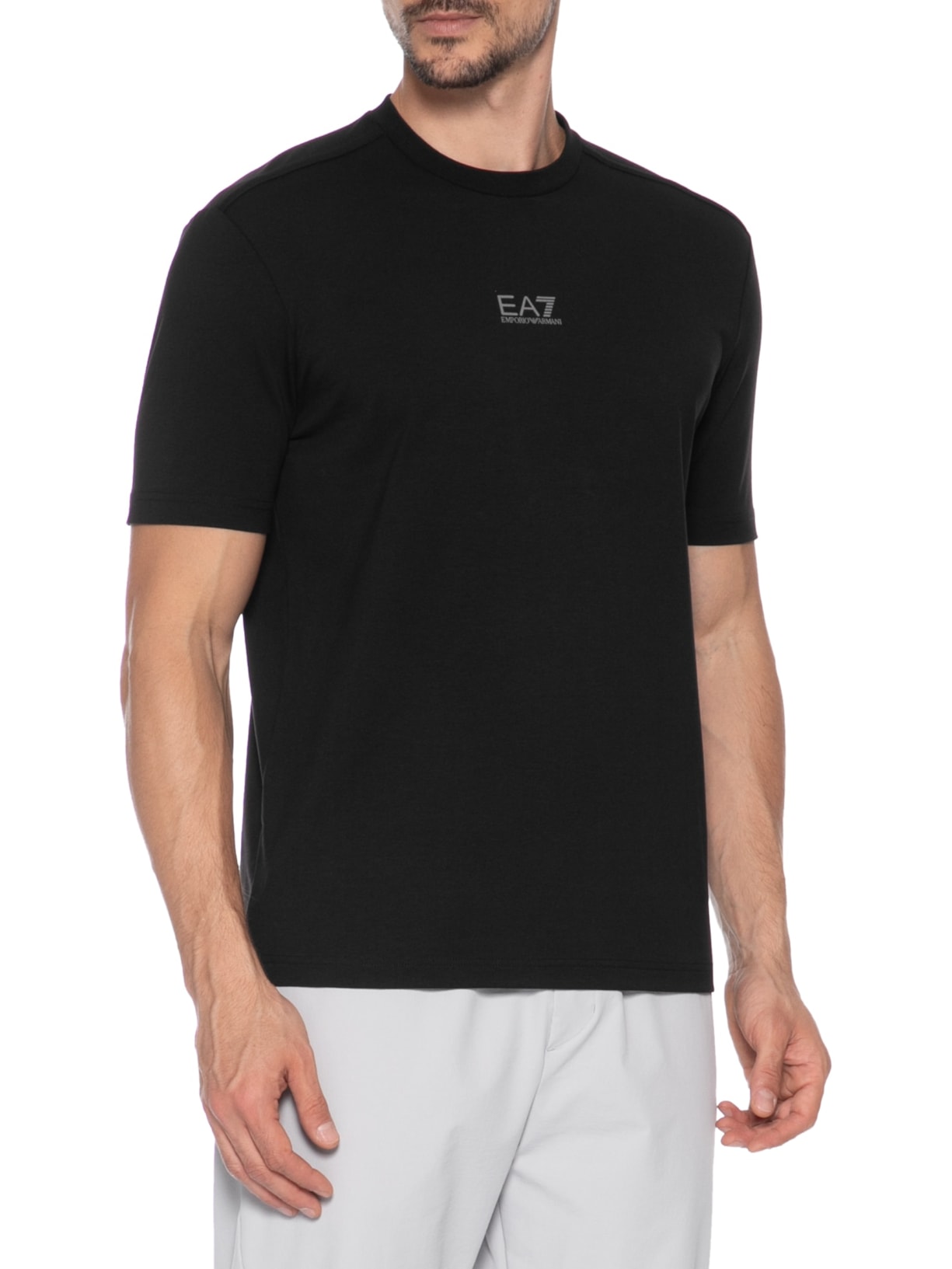 Camiseta Masculina Manga Curta Listras Ventus7 Tee Preto Ea7 Emporio Armani