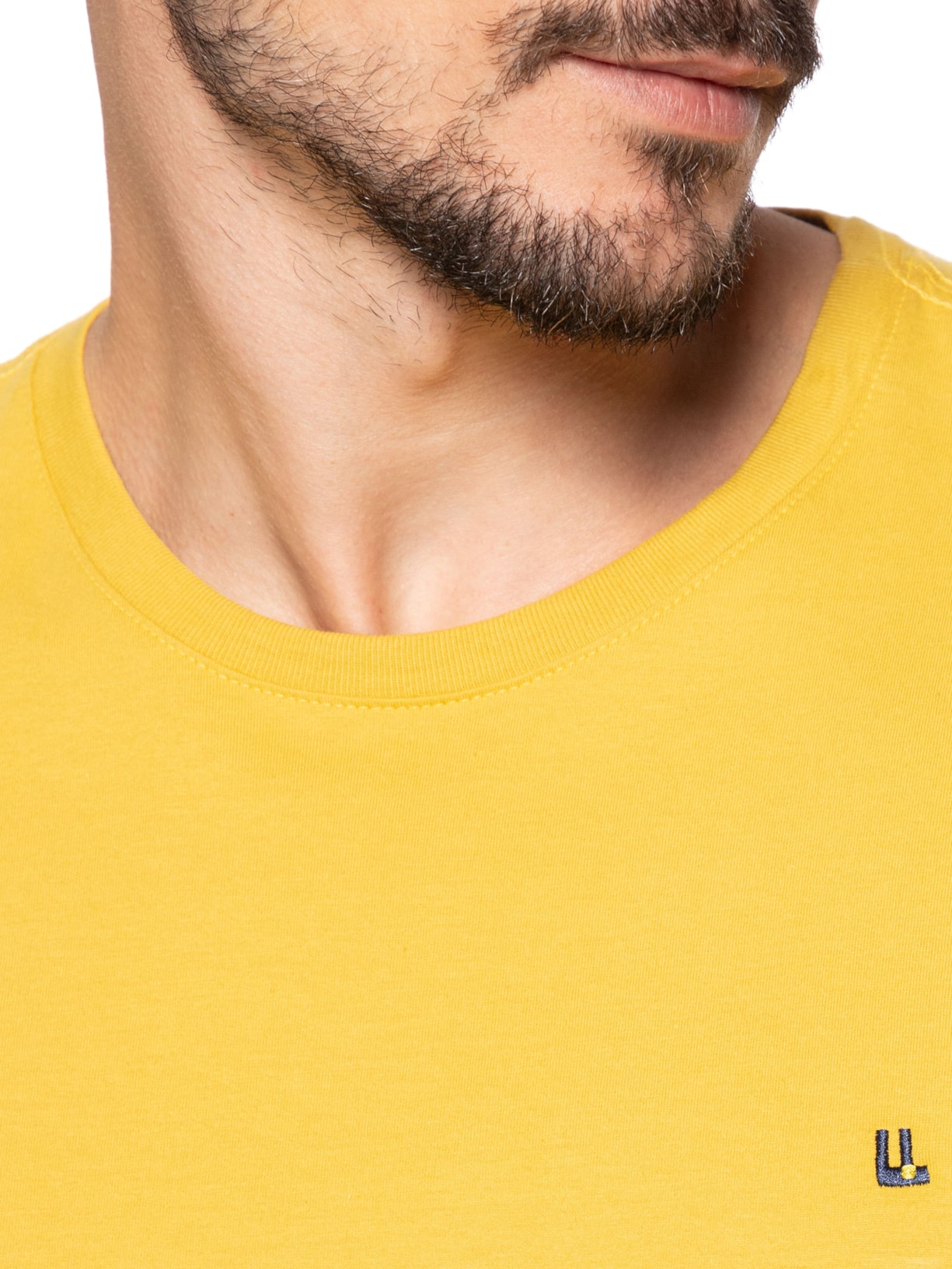 Camiseta Masculina Manga Curta Logo Amarelo Foxton