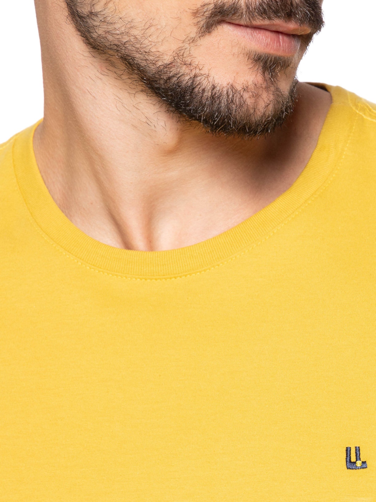 Camiseta Masculina Manga Curta Logo Amarelo Foxton