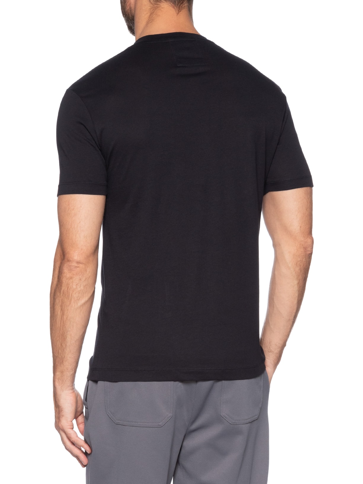 Camiseta Masculina Manga Curta Logo Azul Emporio Armani