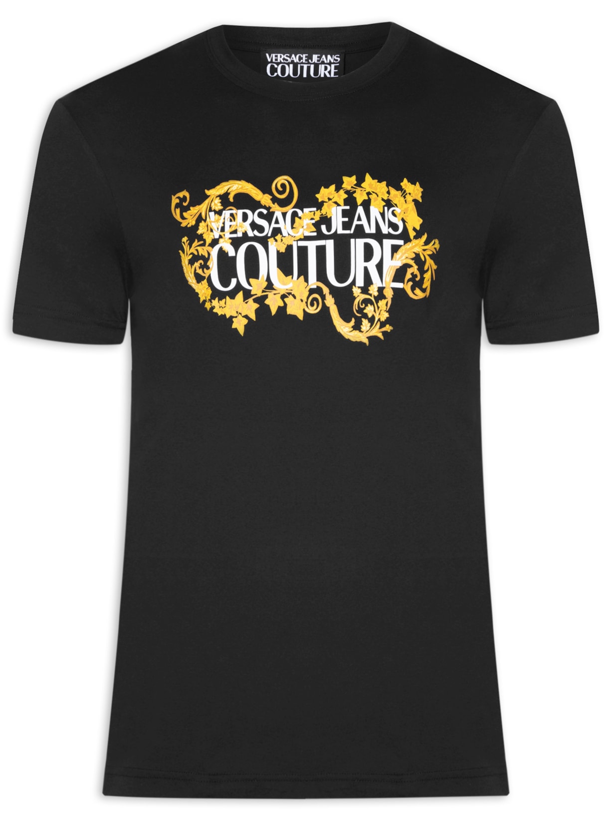 Camiseta Masculina Manga Curta Logo Barroco - Preto