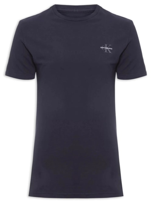 Camiseta Masculina Manga Curta Logo Básico Peito - Azul