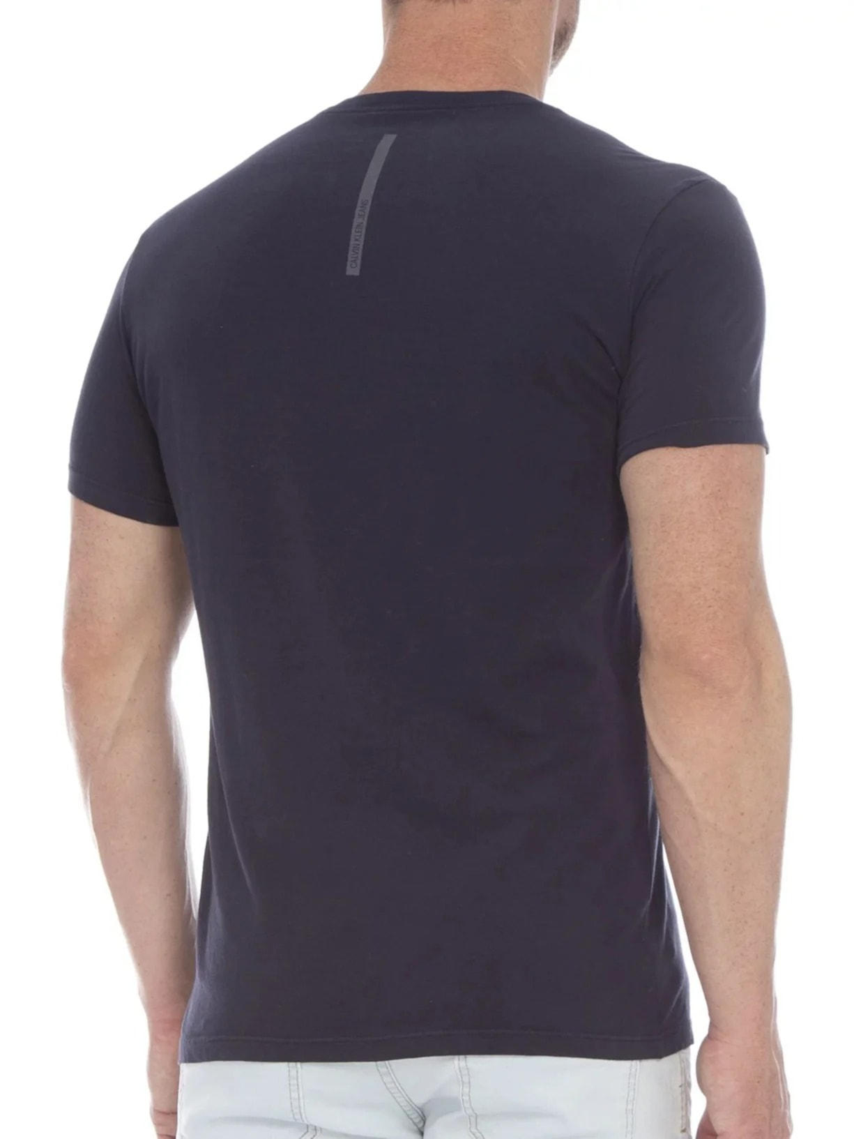 Camiseta Masculina Manga Curta Logo Básico Peito Azul Calvin Klein Jeans