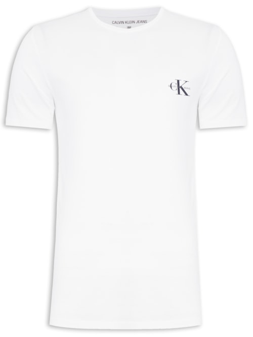 Camiseta Masculina Manga Curta Logo Básico Peito - Branco