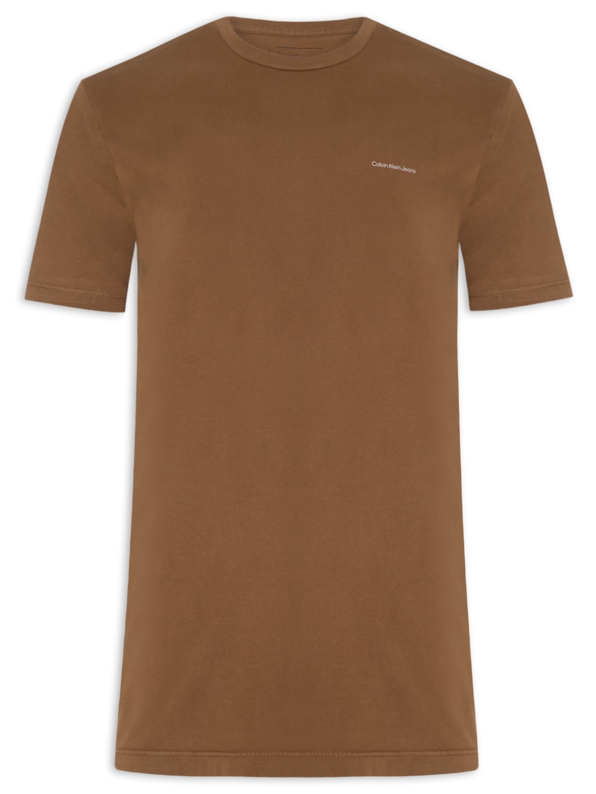 Camiseta Masculina Manga Curta Logo Básico Peito - Marrom