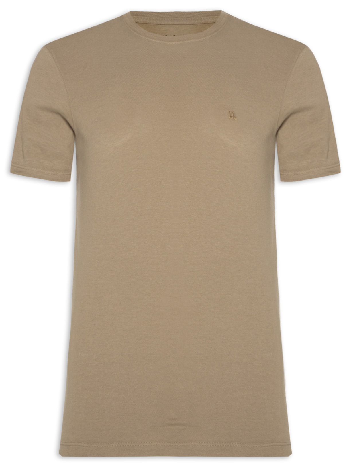 Camiseta Masculina Manga Curta Logo - Bege