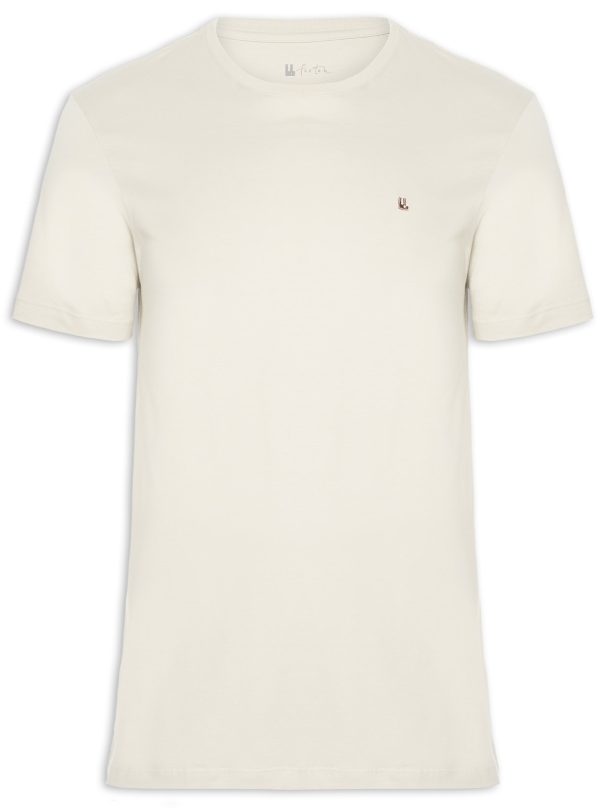 Camiseta Masculina Manga Curta Logo - Bege