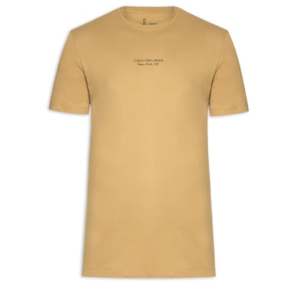 Camiseta Masculina Manga Curta Logo - Bege