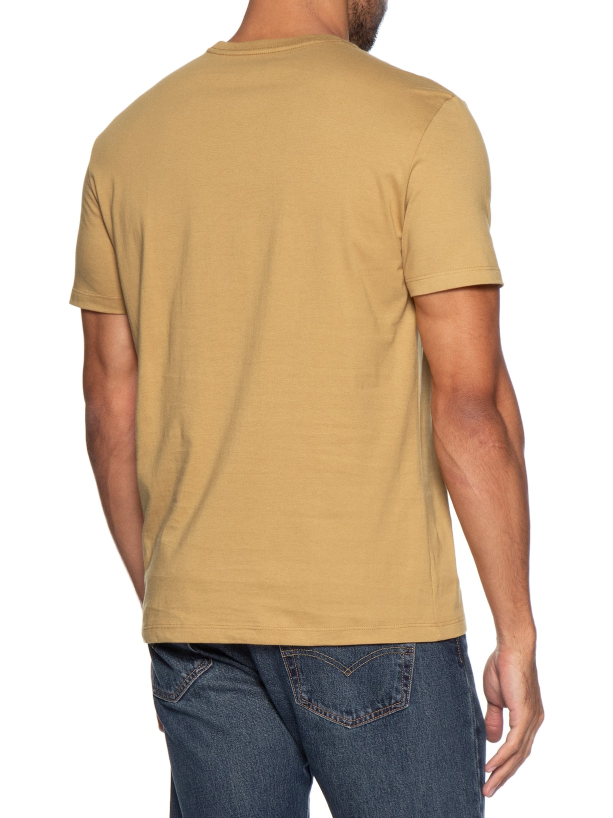 Camiseta Masculina Manga Curta Logo Bege Calvin Klein Jeans