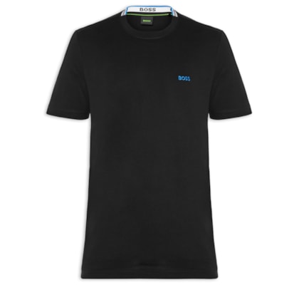 Camiseta Masculina Manga Curta Logo Bordado - Preto