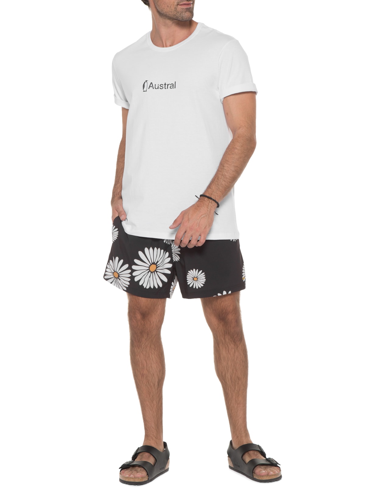 Camiseta Masculina Manga Curta Logo Branco Austral