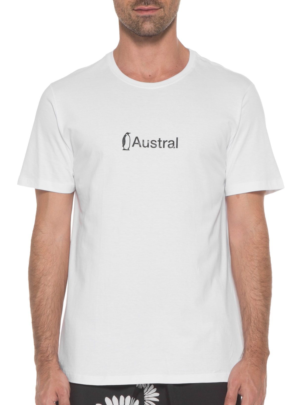 Camiseta Masculina Manga Curta Logo Branco Austral