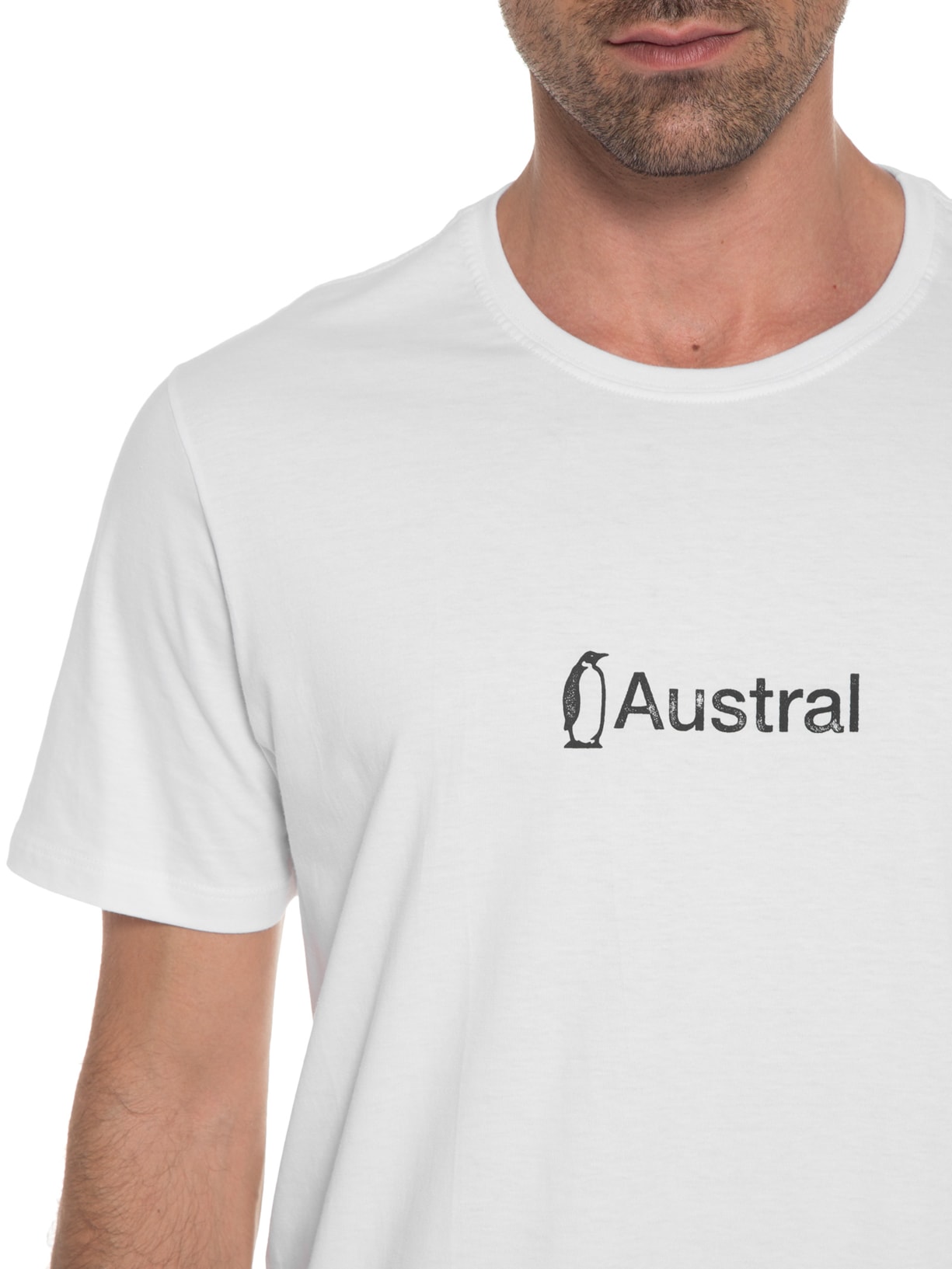 Camiseta Masculina Manga Curta Logo Branco Austral