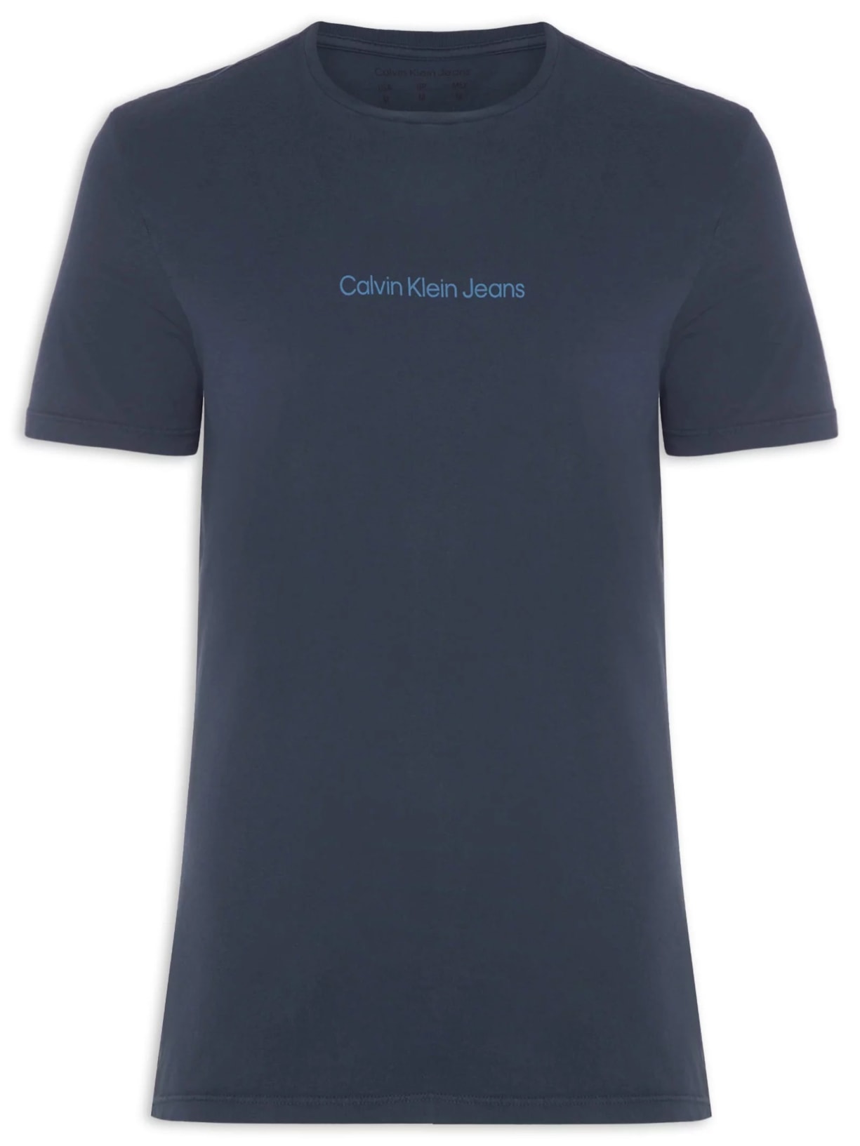 Camiseta Masculina Manga Curta Logo Centralizado - Azul