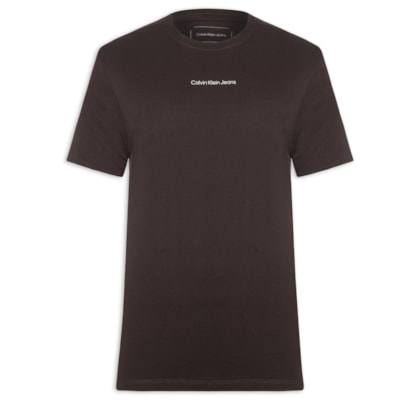 Camiseta Masculina Manga Curta Logo Centralizado - Marrom