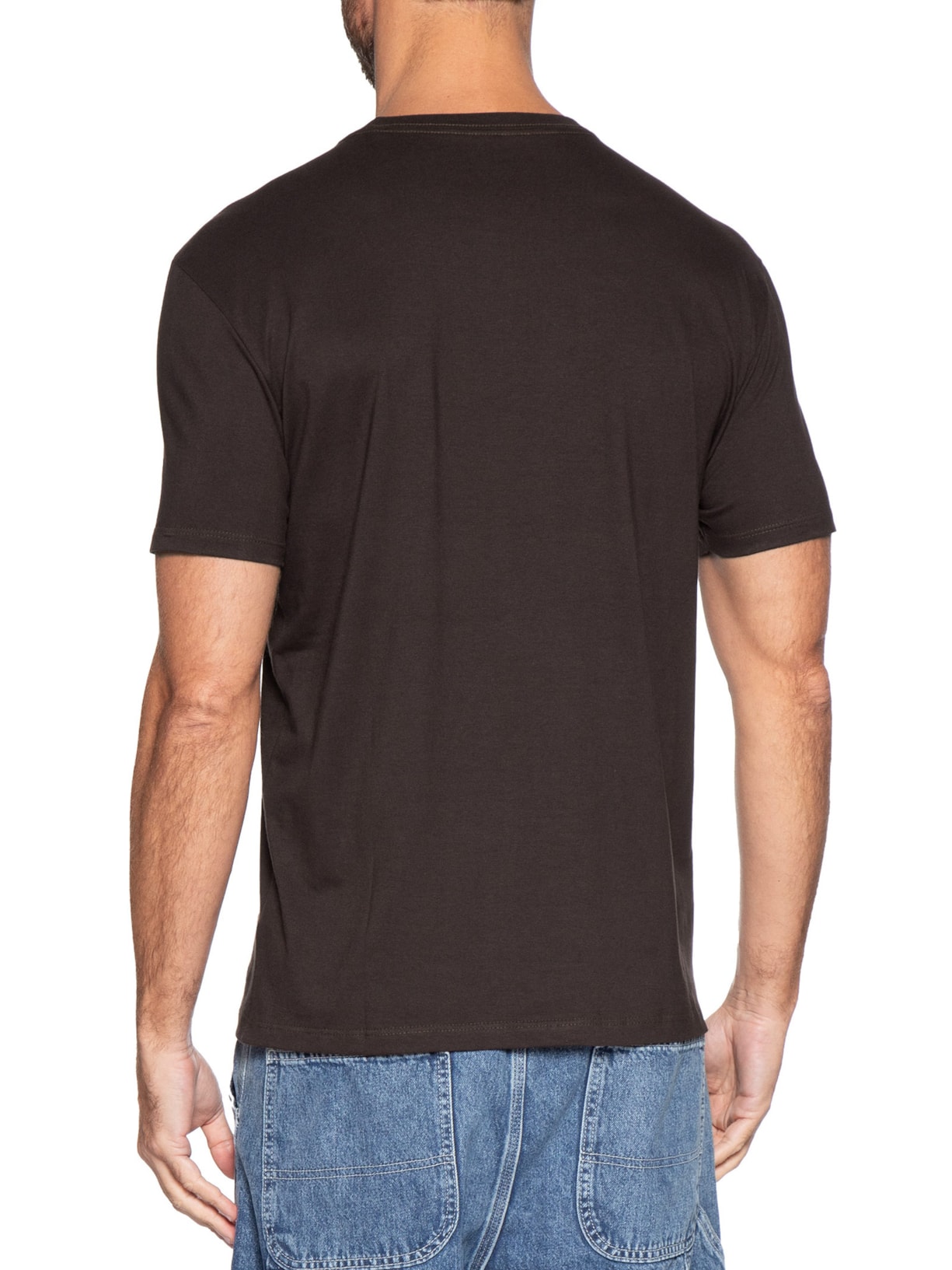 Camiseta Masculina Manga Curta Logo Centralizado Marrom Calvin Klein Jeans