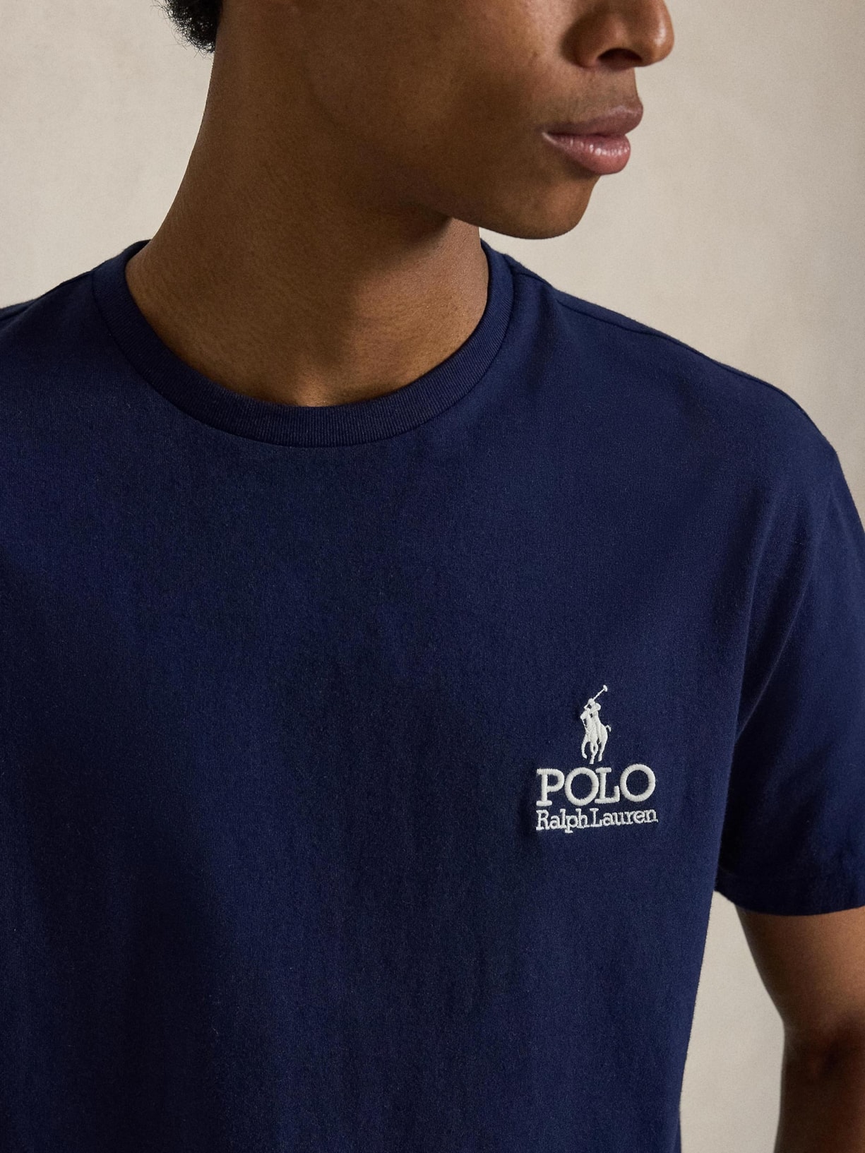 Camiseta Masculina Manga Curta Logo Deslocado Azul Polo Ralph Lauren