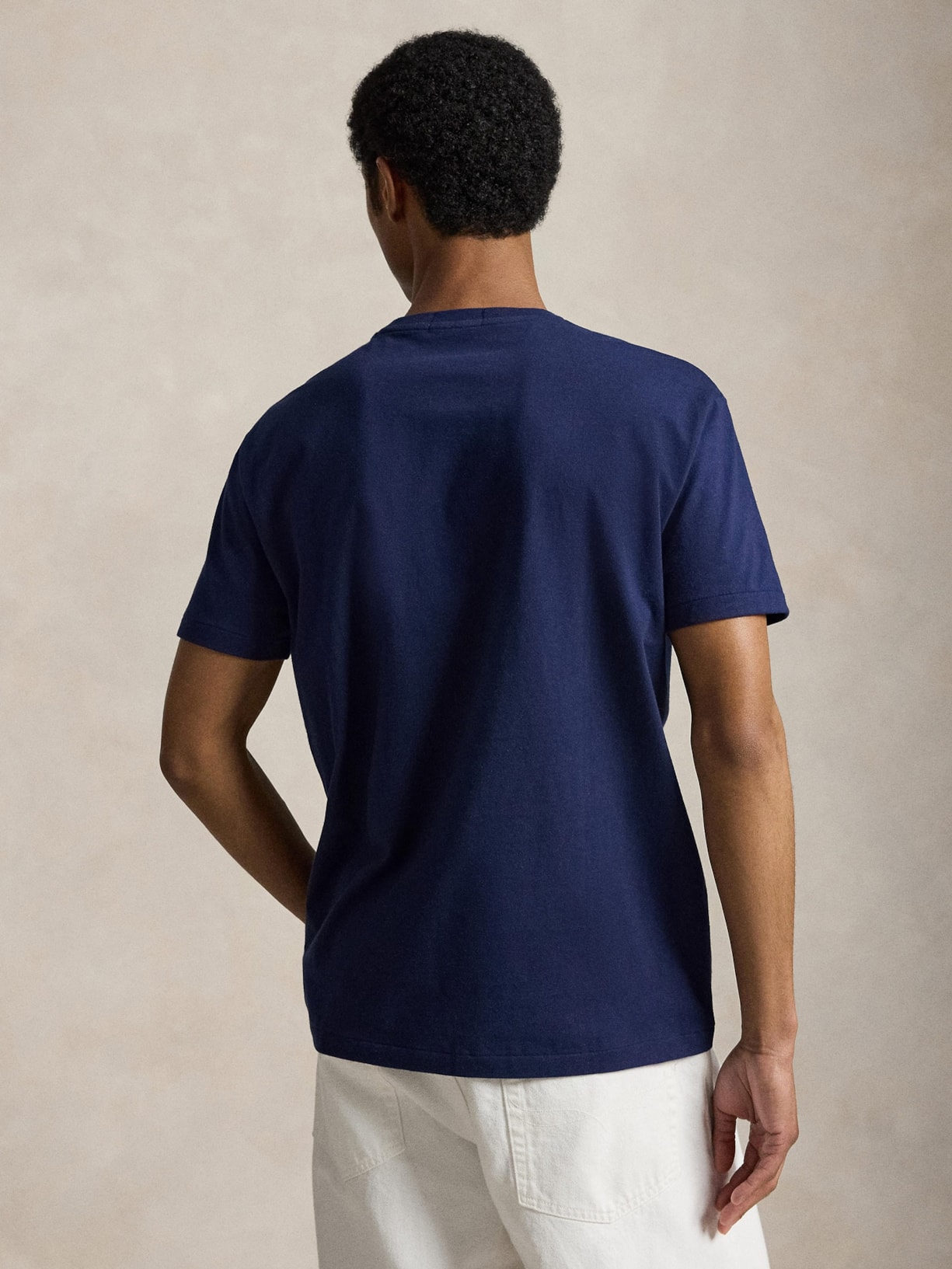 Camiseta Masculina Manga Curta Logo Deslocado Azul Polo Ralph Lauren